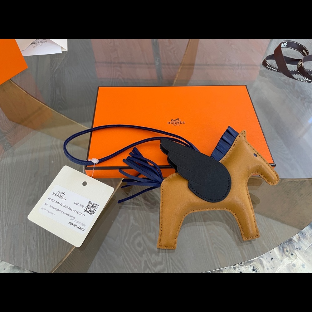 Authentic Hermes Rodeo Pegase MM size - Sesame, blue sapphire, noir - Picture 4 of 4